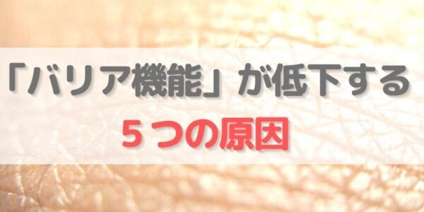 「バリア機能」が低下する５つの原因